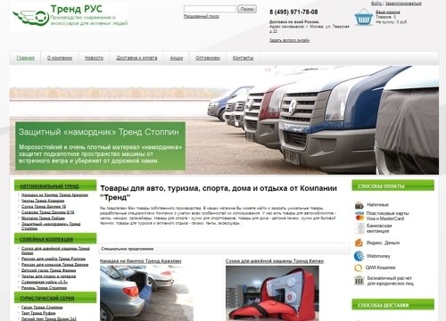 Создание сайта компании "Тренд Рус" (Москва)